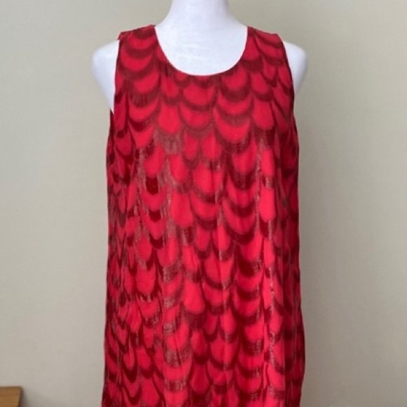 Erin Fetherston Cherry Red Silk Sleeveless Dress Size 8 - Picture 1 of 11